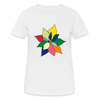 Bunter Blumenstrauß - Frauen T-Shirt atmungsaktiv - Weiß - Vorne - AI Model Female 172 dark (172cm)