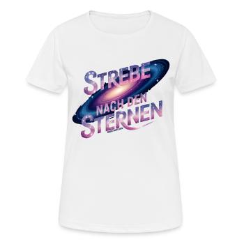 Strebe nach den Sternen – Kosmisches Design - Frauen T-Shirt atmungsaktiv - Weiß - Vorne - AI Model Female 172 dark (172cm)