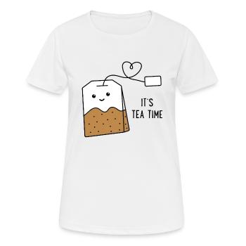 L’heure du thé - T-shirt respirant Femme - blanc - Devant - AI Model Female 172 dark (172cm)