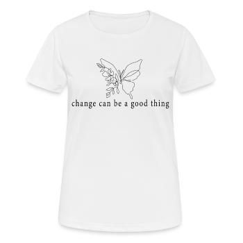 Butterfly Change - Frauen T-Shirt atmungsaktiv - Weiß - Vorne - AI Model Female 172 dark (172cm)