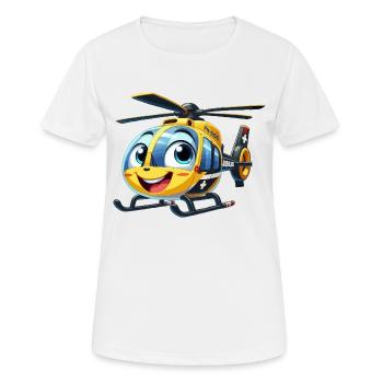 Hélicoptère de traumatologie junior - T-shirt respirant Femme - blanc - Devant - AI Model Female 172 dark (172cm)
