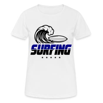 Planche de surf - T-shirt respirant Femme - blanc - Devant - AI Model Female 172 dark (172cm)