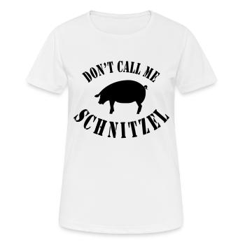Ne me Schnitzel appeler - T-shirt respirant Femme - blanc - Devant - AI Model Female 172 dark (172cm)