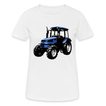 Trecker, Traktor, Schlepper - blau - Frauen T-Shirt atmungsaktiv - Weiß - Vorne - AI Model Female 172 dark (172cm)