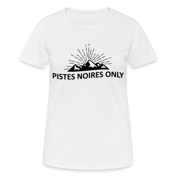 nur schwarze Pisten - Frauen T-Shirt atmungsaktiv - Weiß - Vorne - AI Model Female 172 dark (172cm)