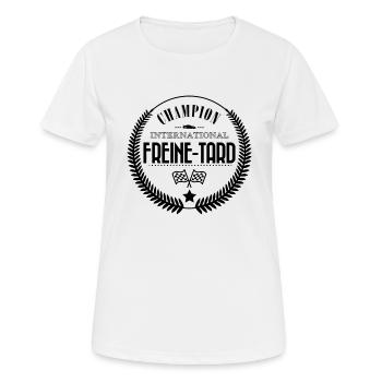 Champion international du freine-tard - T-shirt respirant Femme - blanc - Devant - AI Model Female 172 dark (172cm)