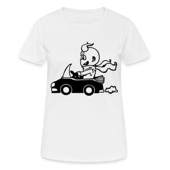 Der Cabrio-Fahrer - Frauen T-Shirt atmungsaktiv - Weiß - Vorne - AI Model Female 172 dark (172cm)