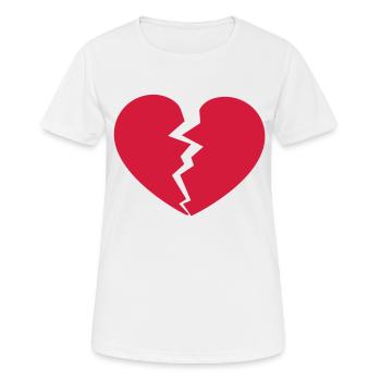 gebrochenes herz - Frauen T-Shirt atmungsaktiv - Weiß - Vorne - AI Model Female 172 dark (172cm)