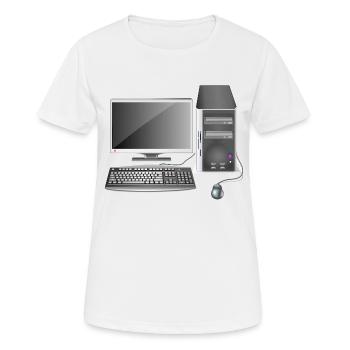 Fester Computer - Frauen T-Shirt atmungsaktiv - Weiß - Vorne - AI Model Female 172 dark (172cm)