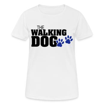 The Walking Dog Pfotenabdruck - Frauen T-Shirt atmungsaktiv - Weiß - Vorne - AI Model Female 172 dark (172cm)