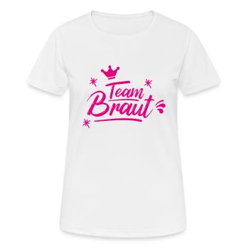 Team Braut Jungesellinnenabschied - Frauen T-Shirt atmungsaktiv - Weiß - Vorne - AI Model Female 172 dark (172cm)