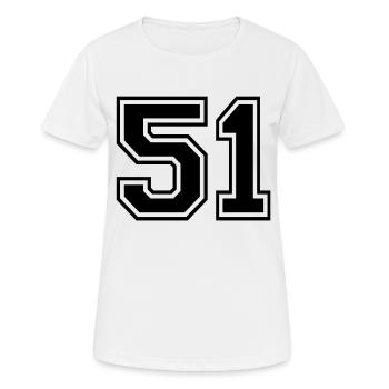 51 - Frauen T-Shirt atmungsaktiv - Weiß - Vorne - AI Model Female 172 dark (172cm)