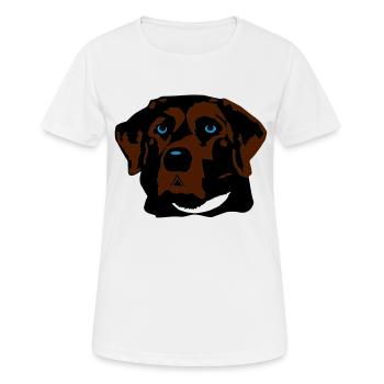 Labrador braun, blond oder schwarz - Frauen T-Shirt atmungsaktiv - Weiß - Vorne - AI Model Female 172 dark (172cm)