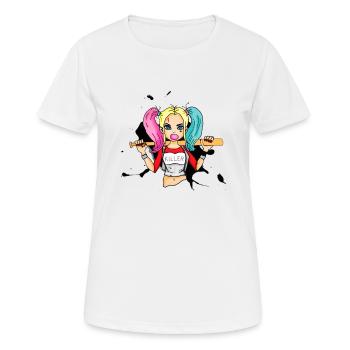 Killer, Mädchen mit rosa-blauen Haaren - Frauen T-Shirt atmungsaktiv - Weiß - Vorne - AI Model Female 172 dark (172cm)
