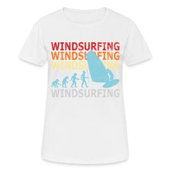 Retro Vintage Windsurfer Evolution Windsurfing - Women's Breathable T-Shirt - white - Front - AI Model Female 172 dark (172cm)
