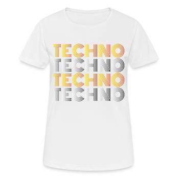 TECHNO TECHNO TECHNO Musique Goa Danse Cadeau - T-shirt respirant Femme - blanc - Devant - AI Model Female 172 dark (172cm)