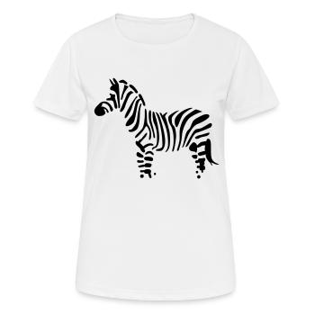zebra - Frauen T-Shirt atmungsaktiv - Weiß - Vorne - AI Model Female 172 dark (172cm)
