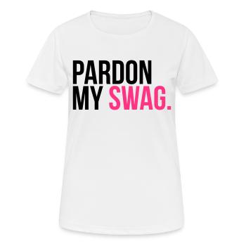 pardon my swag - T-shirt respirant Femme - blanc - Devant - AI Model Female 172 dark (172cm)