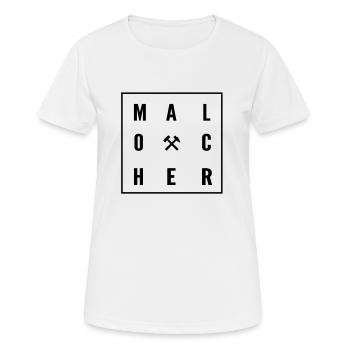 Malocher - Frauen T-Shirt atmungsaktiv - Weiß - Vorne - AI Model Female 172 dark (172cm)