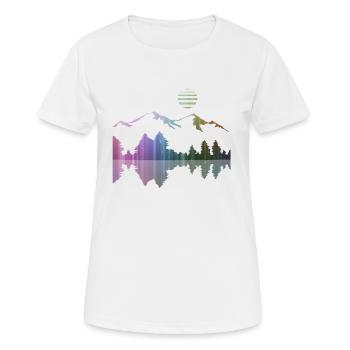 Paysage, art, montagnes, forêt, street art, désert - T-shirt respirant Femme - blanc - Devant - AI Model Female 172 dark (172cm)