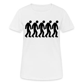 reihe viele crew team freunde muede faul traurig g - Frauen T-Shirt atmungsaktiv - Weiß - Vorne - AI Model Female 172 dark (172cm)