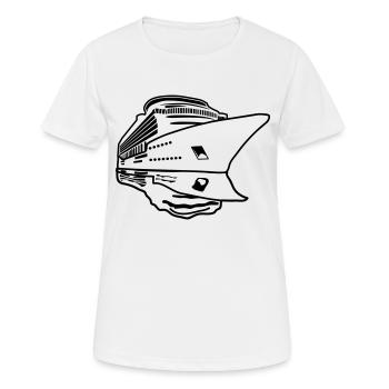 schiff urlaub reisen schifffahrt Kreuzfahrt - Frauen T-Shirt atmungsaktiv - Weiß - Vorne - AI Model Female 172 dark (172cm)