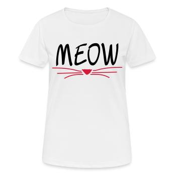 MEOW cat - Women's Breathable T-Shirt - white - Front - AI Model Female 172 dark (172cm)