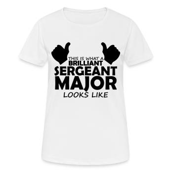 brilliant sergeant major - Women's Breathable T-Shirt - white - Front - AI Model Female 172 dark (172cm)