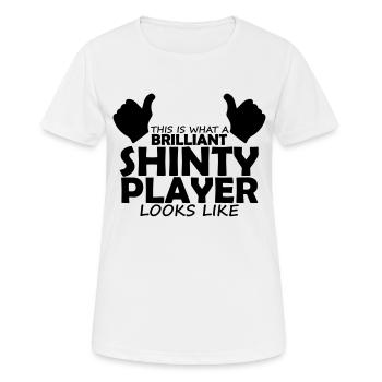 brilliant shinty player - Women's Breathable T-Shirt - white - Front - AI Model Female 172 dark (172cm)
