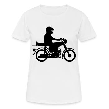 Simson mit Fahrer - Frauen T-Shirt atmungsaktiv - Weiß - Vorne - AI Model Female 172 dark (172cm)