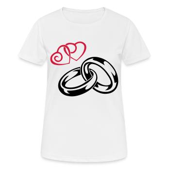 eheringe_love - Frauen T-Shirt atmungsaktiv - Weiß - Vorne - AI Model Female 172 dark (172cm)
