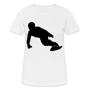 Snowboarding - Frauen T-Shirt atmungsaktiv - Weiß - Vorne - AI Model Female 172 dark (172cm)
