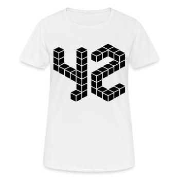 42, Die Antwort, Per Anhalter, Galaxis, Sci-fi - Frauen T-Shirt atmungsaktiv - Weiß - Vorne - AI Model Female 172 dark (172cm)