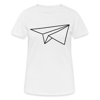 papier plié jouet plié avion mouche pilote machine - T-shirt respirant Femme - blanc - Devant - AI Model Female 172 dark (172cm)