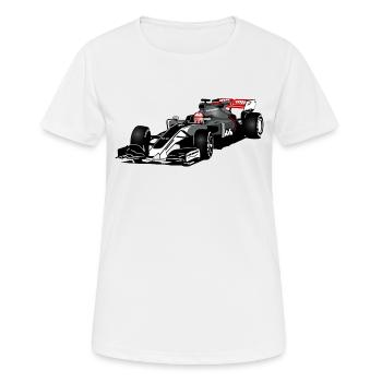 Racecar - Racing car - Rennauto - Frauen T-Shirt atmungsaktiv - Weiß - Vorne - AI Model Female 172 dark (172cm)