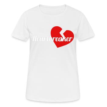 Heartbreaker with white lettering and red heart - Women's Breathable T-Shirt - white - Front - AI Model Female 172 dark (172cm)