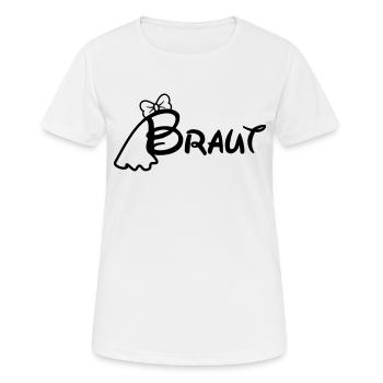 JGA Braut T-Shirt - Frauen T-Shirt atmungsaktiv - Weiß - Vorne - AI Model Female 172 dark (172cm)