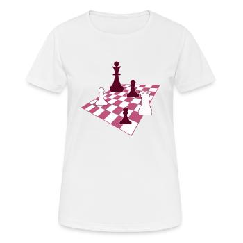 Échecs, Chess - T-shirt respirant Femme - blanc - Devant - AI Model Female 172 dark (172cm)
