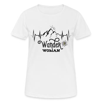 Wander Woman Berge Ekg Bergsteigen Wandern Frauen - Frauen T-Shirt atmungsaktiv - Weiß - Vorne - AI Model Female 172 dark (172cm)