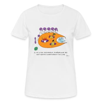 Lune volante Shadoks - T-shirt respirant Femme - blanc - Devant - AI Model Female 172 dark (172cm)