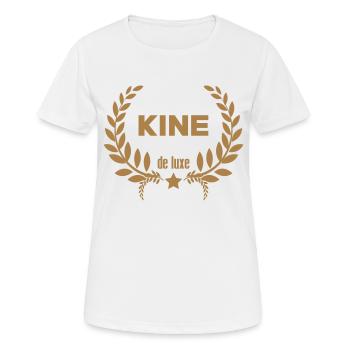 Kiné de luxe - T-shirt respirant Femme - blanc - Devant - AI Model Female 172 dark (172cm)