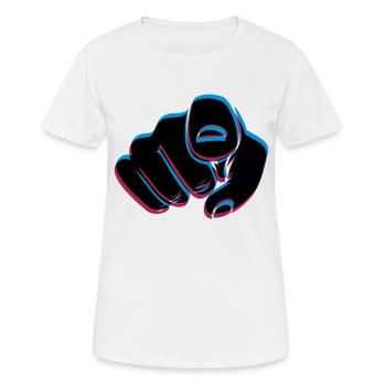 3D Effekt Hand - Frauen T-Shirt atmungsaktiv - Weiß - Vorne - AI Model Female 172 dark (172cm)