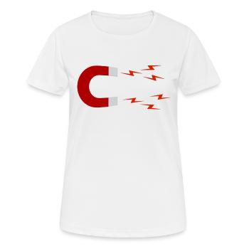 Hufeisenmagnet, Magnet - Frauen T-Shirt atmungsaktiv - Weiß - Vorne - AI Model Female 172 dark (172cm)