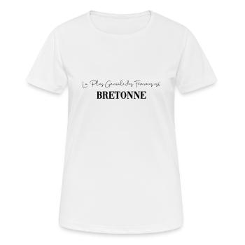 La plus Géniale des Femmes est Bretonne - T-shirt respirant Femme - blanc - Devant - AI Model Female 172 dark (172cm)