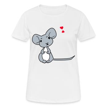 Maus Herz - Frauen T-Shirt atmungsaktiv - Weiß - Vorne - AI Model Female 172 dark (172cm)