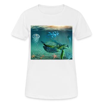 Schildkröte Meer Geschenk Geschenkidee - Frauen T-Shirt atmungsaktiv - Weiß - Vorne - AI Model Female 172 dark (172cm)
