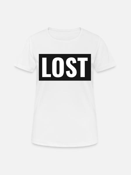 Schlagwort, LOST - Frauen T-Shirt atmungsaktiv - Weiß