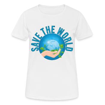Save the World - T-shirt respirant Femme - blanc - Devant - AI Model Female 172 dark (172cm)