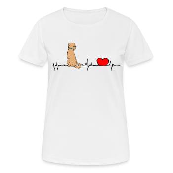 Pudel Herzlinie - heartbeat Doodle - Frauen T-Shirt atmungsaktiv - Weiß - Vorne - AI Model Female 172 dark (172cm)