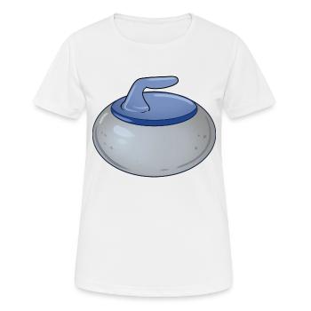 Pierre de curling - T-shirt respirant Femme - blanc - Devant - AI Model Female 172 dark (172cm)
